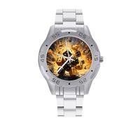 Game Dice Art Orologi da uomo in acciaio inox cinturino analogico al quarzo orologi da polso business, Stile:, regular, Bracciale