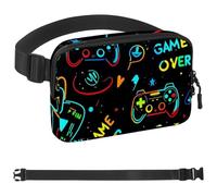 Game End Handle-1061 Marsupio per uomini e donne, marsupio con tracolla regolabile, borsa a tracolla alla moda ovunque, per viaggi all'aperto, corsa, escursionismo, multicolore, 4 x 23 x 15 cm,