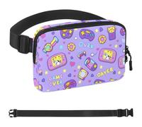 Game End Handle-1079 Marsupio per uomini e donne, marsupio con tracolla regolabile, borsa a tracolla alla moda ovunque, per viaggi all'aperto, corsa, escursionismo, multicolore, 4 x 23 x 15 cm,