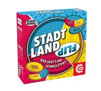 Game Factory City Land Flip, parole super veloce per amici e familiari, bambini a partire dagli 8 anni, gioco da viaggio in pratica scatola di cartone, Speedy Words, Colore Città Paese, 646278