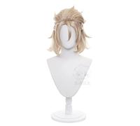 Game Genshin Impact Albedo Cosplay Wig for Men Women Linen Mid Long Hair Halloween Party Cosplay Props