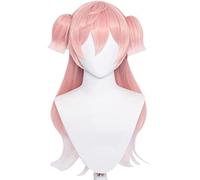 Game Genshin Impact Cosplay Yanfei Wig Genshin Impact Yan Fei Pink Gradient Double Ponytail Fake Hair