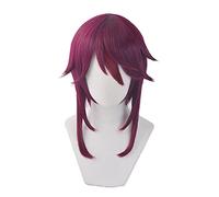 Game Genshin Impact Rosalia Cosplay Wig Red Mixed Short Heat Resistant Synthetic Hair + Wig Cap