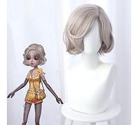 Game Identity V Dancer Margaretha Zelle Wig Cosplay Costume Light Coffee Color Curl Short Heat-resistant Fiber Hair Wigs 476EA