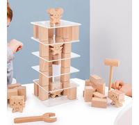 Game in legno di impilamento a blocchi di blocco per bambini e famiglie