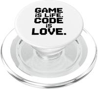 Game Is Life Code Is Love Techie Gamer Humor PopSockets PopGrip per MagSafe