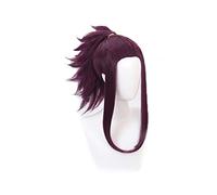 Game KDA Akali Dark purple Ponytail Heat Resistant Synthetic Hair Halloween Party Cosplay Wig OneSize B