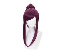 Game KDA Akali Dark purple Ponytail Heat Resistant Synthetic Hair Halloween Party Cosplay Wig OneSize A