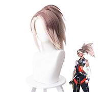 Game Lol K/Da True Damage Akali Cosplay Wigs 45cm Mixed Color Synthetic Halloween Costume Hair Wig YB-B269