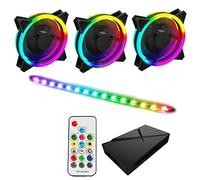 Game Max - Kit indirizzabile RGB 3 in 1 con 3 ventole Velocity, striscia LED Viper da 0,3 m e hub ventola PWM con telecomando RF