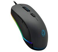Game Max Strike RGB, mouse da gioco con cavo, ottica 6D, 7 pulsanti, 3200 DPI regolabile, impugnatura comoda, design ergonomico con pulsante a LED, colore nero