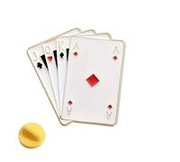 Game of Cards - Spilla da bavero a forma di mano di poker, con biglietto di presentazione