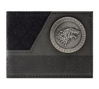 Game of Stark Thrones Winter Is Coming Direwolf Emblema Portafoglio/Portamonete Bi-Fold ID & Tessere, Grigio
