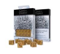 Game Of Thrones Baratheon Dadi Set 10x D6 Giallo/Nero Q-WORKSHOP Autorizzato