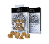 Gioco of Thrones Baratheon 8-Die Poliedrico Dadi Set Di Q-WORKSHOP, Giallo/Nero