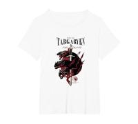 Game of Thrones House Targaryen Maglietta, Donna Plus-Size, Bianco, 2X