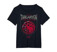 Game of Thrones House Targaryen Sigil Maglietta, Donna Plus-Size, Nero, 1X