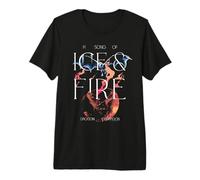 Game of Thrones Ice And Fire Drogon Versus Ice Dragon Maglietta Premium