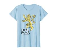 Game of Thrones Lannister Hear Me Roar Maglietta, Donna, Celeste, XS