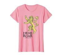 Game of Thrones Lannister Hear Me Roar Maglietta, Donna, Rosa, XS