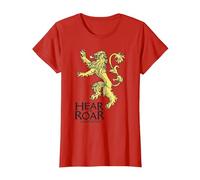 Game of Thrones Lannister Hear Me Roar Maglietta, Donna, Rosso, XXL
