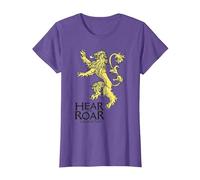 Game of Thrones Lannister Hear Me Roar Maglietta, Donna, Viola mélange, S