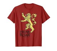 Game of Thrones Lannister Hear Me Roar Maglietta, Uomo, Mirtillo Rosso, S