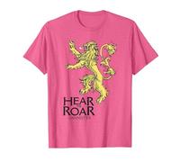 Game of Thrones Lannister Hear Me Roar Maglietta, Uomo, Rosa mélange, M
