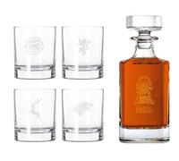 Joy Toy Game of Thrones set da whisky - con 4 bicchieri da whisky incisi e bottiglia - in confezione regalo di alta qualità 34,5x29x9,8 cm