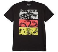Game Of Thrones Stark Targaryen and Lannister da uomo nero t shirt nero M