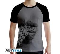 GAME OF THRONES - Tshirt "Stark" man SS grey & black - premium