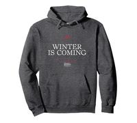 Game of Thrones Winter is Coming Text Felpa con Cappuccio, Unisex per Adulti, Grigio Scuro, S