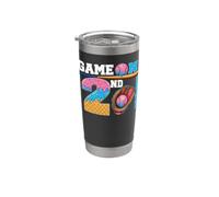 Game On 2nd Grade Boy Baseball Ice Cream Drip Back to School Bicchiere termico in acciaio inox doppia parete