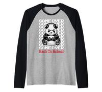 Game Over Back To School Divertente Panda Bear Gamer Controller Maglia con Maniche Raglan