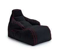 Game Over Bean Bag Chaise Longue per Video Gaming 120x65cm, Resistente all’acqua Schienale Poltrona a Sacco, Pouf Poltrona Sacco da Esterno con Tasche Laterali e Supporto per Cuffie(Cremisi Elettrico)