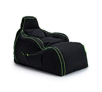 Game Over Bean Bag Chaise Longue per Video Gaming | Puff Poltrona Sacco | per Soggiorno e Interni | Tasche Laterali per Controller | Supporto per Cuffie | Design Ergonomico (Smeraldo Magico)