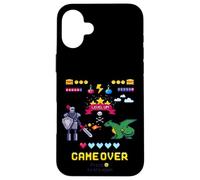 Game Over & Enjoy Retro Fighting Pixel Games Graphic Designs Custodia per iPhone 16 Plus