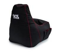 Game Over Poltrona Video Gaming Bean Bag | Puff Poltrona Sacco | per Soggiorni E Interni | Tasche Laterali per I Controller | Supporto per Cuffie | Design Ergonomico (Cremisi Elettrico)