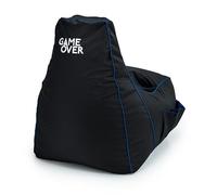 Game Over Poltrona Video Gaming Bean Bag | Puff Poltrona Sacco | per Soggiorni E Interni | Tasche Laterali per I Controller | Supporto per Cuffie | Design Ergonomico (Fulmine Ceruleo)