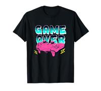 Game Over Retro Gamer Pixel Art Video Game Controller Maglietta