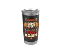 Game Over Riprovare Retro Arcade Gamer Bicchiere termico in acciaio inox doppia parete