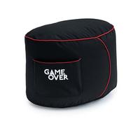 Game Over Sgabello Bean Bag per Video Gaming | Poggiapiedi per Interni | Tasche Laterali per Controller | Progettato E Realizzato nel Regno Unito | Design Ergonomico (Cremisi Elettrico)