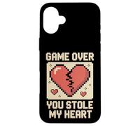 Game Over You ha rubato il mio cuore Pixel Gamer Custodia per iPhone 16 Plus