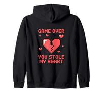 Game Over You ha Rubato Il Mio Cuore Pixel Gamer Felpa con Cappuccio
