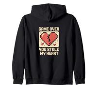 Game Over You ha Rubato Il Mio Cuore Pixel Gamer Felpa con Cappuccio