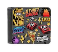 Game Pixel Monsters Pattern Portafoglio da uomo Bifold Slim Cash Card Holder Borsa in pelle, Stile:, Taglia unica