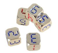 Game Playings - Blocco arrotondato per lezioni di matematica, giocattolo educativo, piccole leghe colorate a sei lati, dadi con numero Metal Dices Tabletop Game Dices