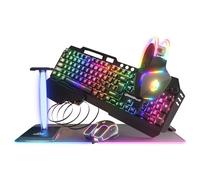 Game Punk Codebreakers PC Gaming Bundle - Include tastiera, mouse, cuffie, tappetino per mouse LED XL, supporto, striscia luminosa RGB - Set di accessori per PC 6 in 1