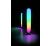 GAME SET 2 LAMPADE DA TAVOLO LED CON TELECOMANDO MULTIFUNZIONE LUCE BIANCA + RGB CON LUCE DINAMICA E CONTROLLO DEL SUONO RICARICABILI USB H. 28CM 5W