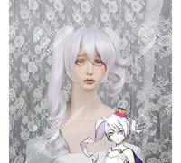 GAME The Caligula Effect μ Cosplay Wig Long Pale Silver Purple Heat Resistant Synthetic Hair Wigs + Wig Cap
